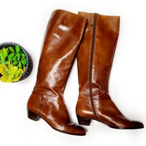 🎉Salvatore Ferragamo Gancini Buckle Cognac Boots